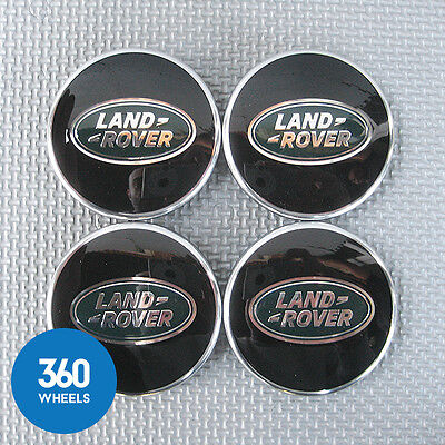 Genuine Range Rover Land Rover Alloy Wheel Centre Caps Gloss Black Green Logo LR069899