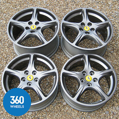 Genuine Ferrari 612 Scaglietti 18" / 19" 5 Spoke Grey Gunmetal Alloy Wheel Set