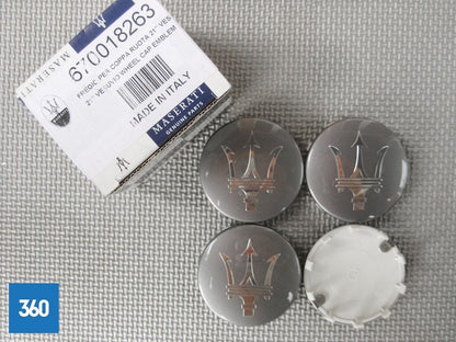 Genuine Maserati Ghibli Quattroporte Centre Caps Wheel Badge Gloss Grey 670018263