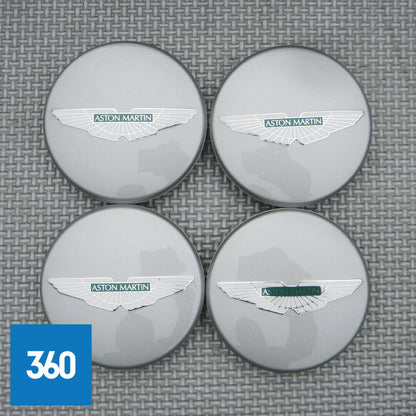 Genuine Aston Martin Painted Silver Green Centre Caps 4R12-126227-AA