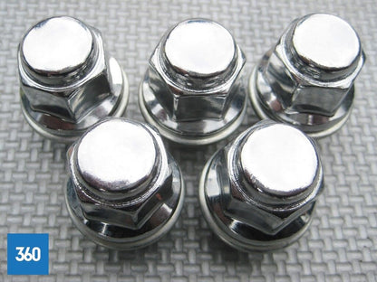 5 x Genuine Lexus Toyota Mitsubishi Peugeot Chrome Alloy Wheel Nut 9094201033