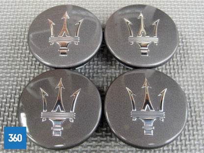 Genuine Maserati Centre Cap Gloss Grey Wheel with Chrome Trident Logo 82330903