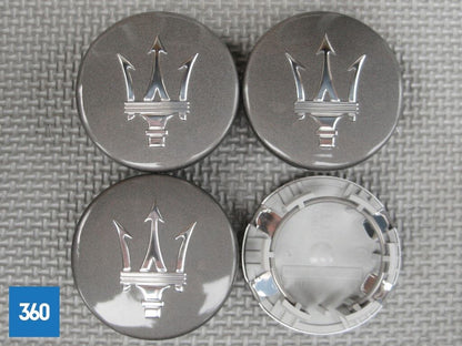 Genuine Maserati Centre Cap Gloss Grey Wheel with Chrome Trident Logo 82330903