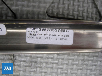 Genuine Bentley Continental GT GTC RH Door Trim Strip For Waistline Chrome 3W7853768C