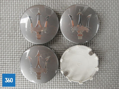 Genuine Maserati Ghibli Quattroporte Centre Caps Wheel Badge Gloss Grey 670018263