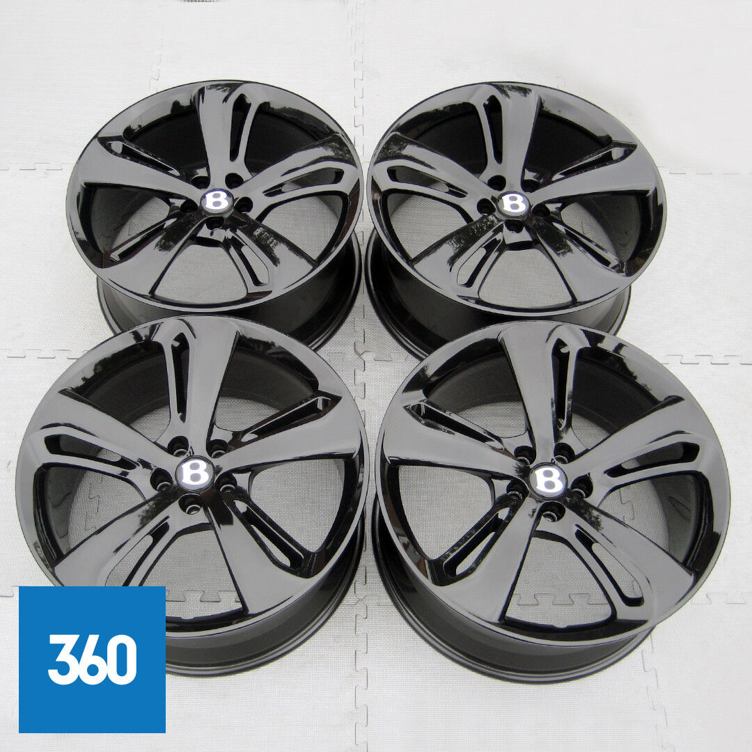 Genuine Bentley Speed 21" Directional Black Alloy Wheel Set 3W0601025FS 3W0601025FT