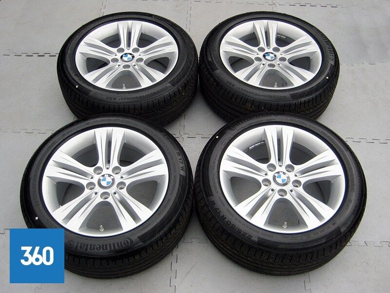 Genuine BMW 3 4 Series 17" 392 5 Double Spoke Alloy Wheels Set Continetal Tyres 36116796239