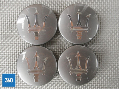 Genuine Maserati Ghibli Quattroporte Centre Caps Wheel Badge Gloss Grey 670018263