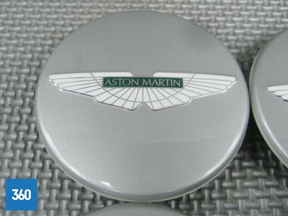 Genuine Aston Martin Painted Silver Green Centre Caps 4R12-126227-AA