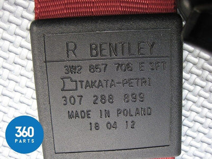Genuine Bentley Continental GT Left Front Red Seat Belt NS 3W2857705ESFT