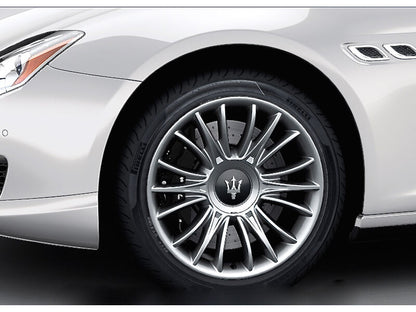 Genuine Maserati Ghibli QP Large Wheel Centre Cap Set  Badge Black Silver Chrome Trident 670013626
