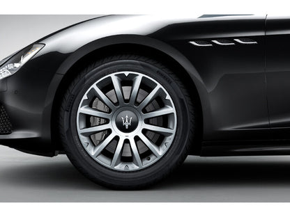 Genuine Maserati Ghibli QP Large Wheel Centre Cap Set  Badge Black Silver Chrome Trident 670013626