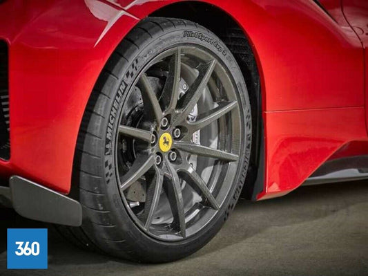 Genuine Ferrari 488 F8 Pista Carbon Alloy Wheel Set Tyres Titanium Bolts