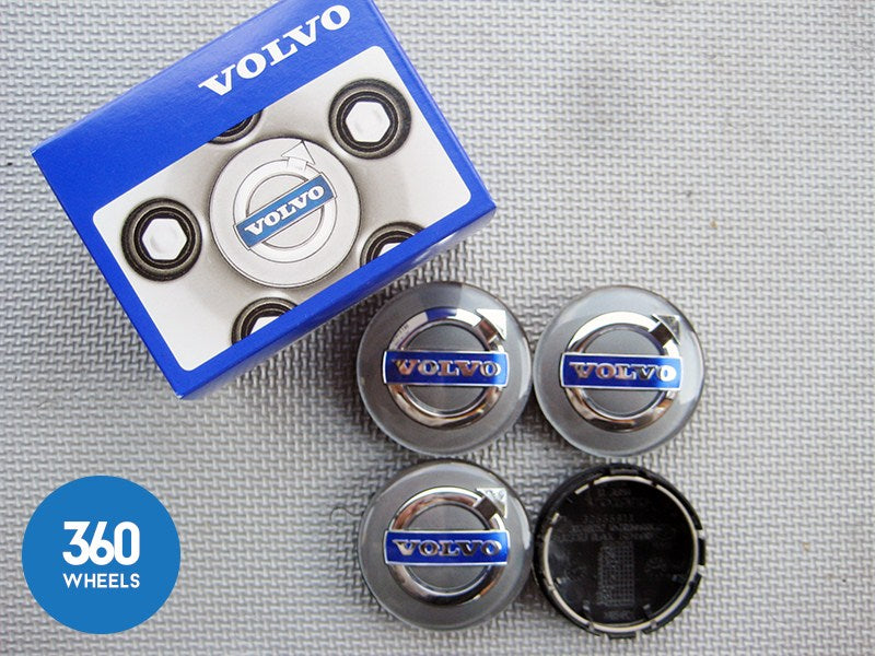 Genuine Volvo Gloss Iron Grey Alloy Wheel Centre Cap Set 31400452 30748052