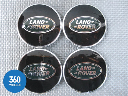 Genuine Range Rover Land Rover Alloy Wheel Centre Caps Gloss Black Green Logo LR069899