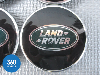 Genuine Range Rover Land Rover Alloy Wheel Centre Caps Gloss Black Green Logo LR069899