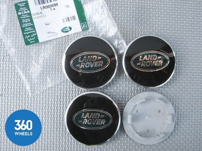 Genuine Range Rover Land Rover Alloy Wheel Centre Caps Gloss Black Green Logo LR069899