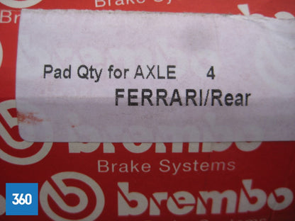 Genuine Ferrari La Ferrari LAF Brembo Rear Brake Pad Set Kit 70003190