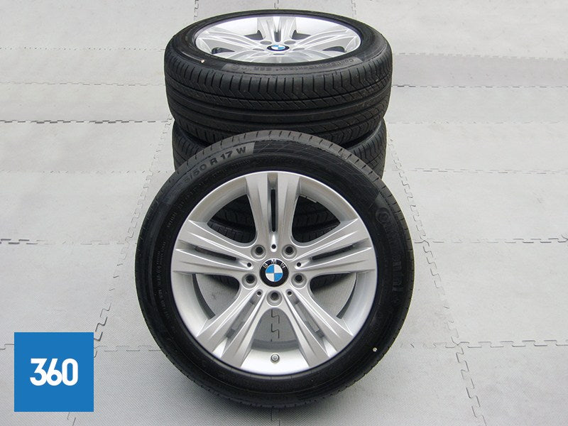 Genuine BMW 3 4 Series 17" 392 5 Double Spoke Alloy Wheels Set Continetal Tyres 36116796239