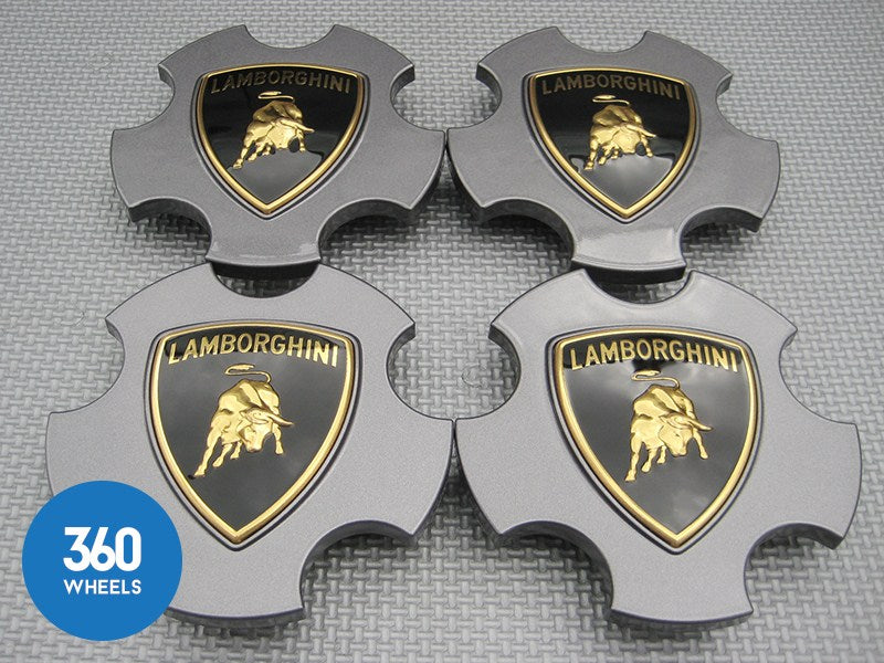 Genuine Lamborghini Grey Centre Caps Gallardo Wheel Badges 400601147D