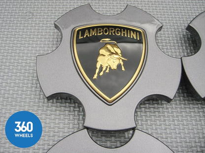 Genuine Lamborghini Grey Centre Caps Gallardo Wheel Badges 400601147D