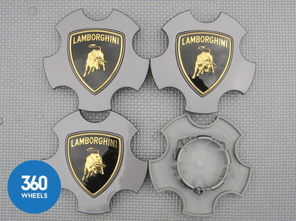 Genuine Lamborghini Grey Centre Caps Gallardo Wheel Badges 400601147D