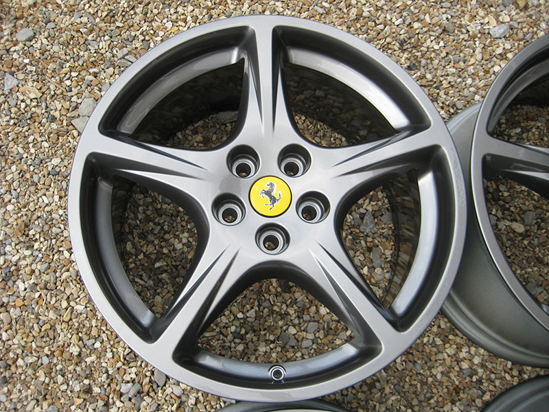 Genuine Ferrari 612 Scaglietti 18" / 19" 5 Spoke Grey Gunmetal Alloy Wheel Set