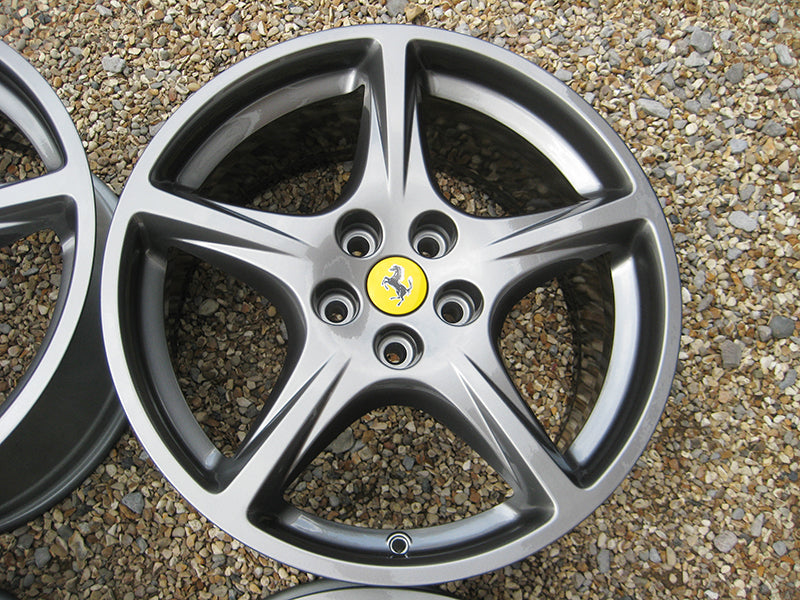 Genuine Ferrari 612 Scaglietti 18" / 19" 5 Spoke Grey Gunmetal Alloy Wheel Set