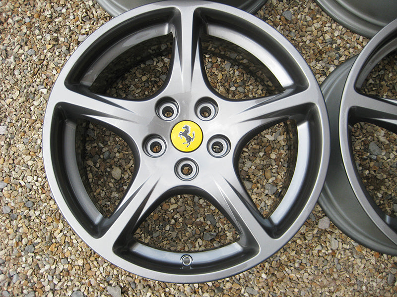 Genuine Ferrari 612 Scaglietti 18" / 19" 5 Spoke Grey Gunmetal Alloy Wheel Set