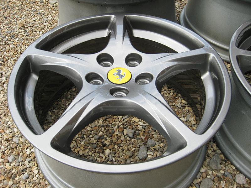 Genuine Ferrari 612 Scaglietti 18" / 19" 5 Spoke Grey Gunmetal Alloy Wheel Set