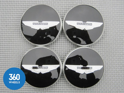 Genuine Aston Martin Gloss Black with Black Logo Centre Caps CD33-1A096-B