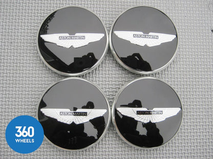 Genuine Aston Martin Gloss Black with Black Logo Centre Caps CD33-1A096-B