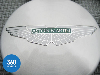 Genuine Aston Martin Polished Brushed Silver Green with Logo Centre Caps 6G33-1A096-AB