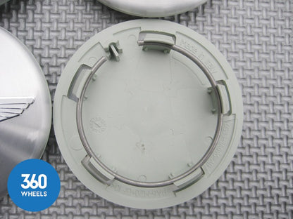 Genuine Aston Martin Polished Brushed Silver Green with Logo Centre Caps 6G33-1A096-AB