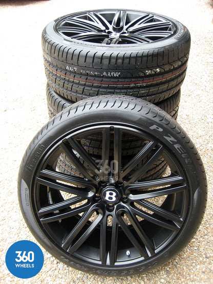 Genuine Bentley 21" Speed 10 Spoke Black Alloy Wheels  with Pirelli P Zero Tyres 3W0601025DN