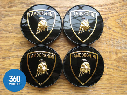Genuine Original Lamborghini Gloss Black Centre Cap With Gold Bull 400601147C