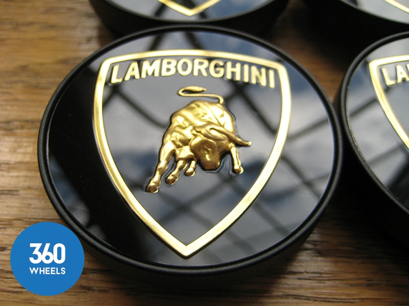 Genuine Original Lamborghini Gloss Black Centre Cap With Gold Bull 400601147C