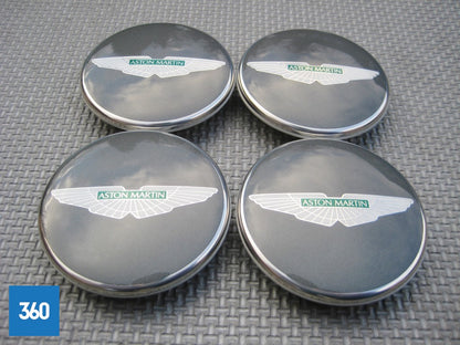 Genuine Aston Martin Grey with Green Logo Centre Caps HY53-1A096-DA