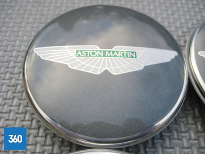 Genuine Aston Martin Grey with Green Logo Centre Caps HY53-1A096-DA