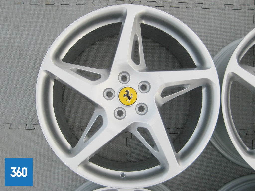 Genuine Ferrari 20" 458 Italia Spider Silver Alloy Wheel Set 262892 258156