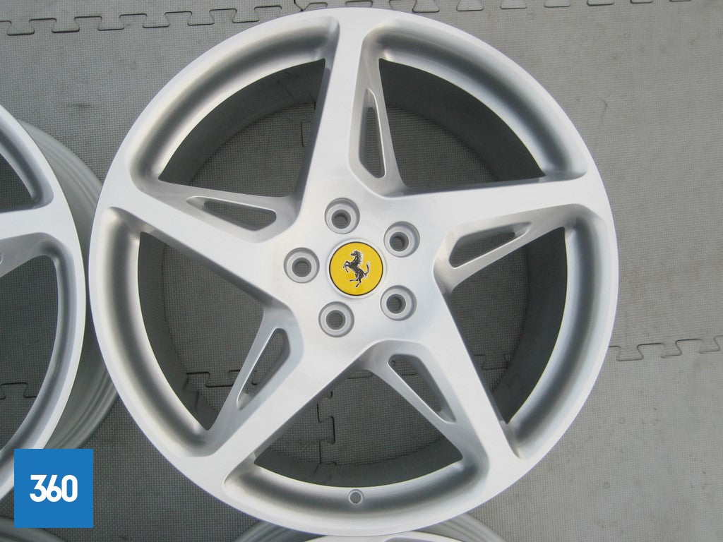Genuine Ferrari 20" 458 Italia Spider Silver Alloy Wheel Set 262892 258156