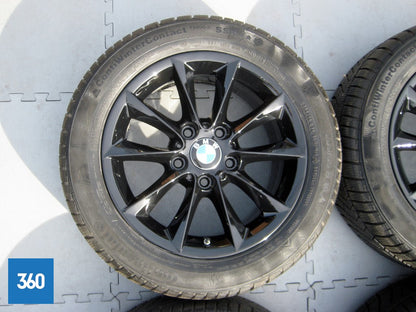 Genuine BMW 16" 411 V Spoke Black Alloy Wheels Continental Winter Runflat 36117845880