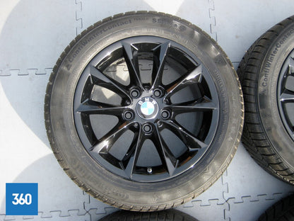 Genuine BMW 16" 411 V Spoke Black Alloy Wheels Continental Winter Runflat 36117845880